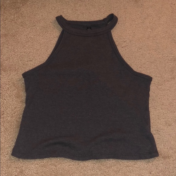 Grey halter top, cropped, size M - Picture 1 of 3